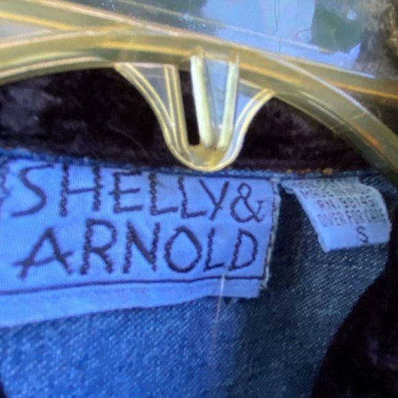 Shelly & Arnold Western Denim Jean Vest SZ S Custom Embroidered Horses Heads - Picture 6 of 6